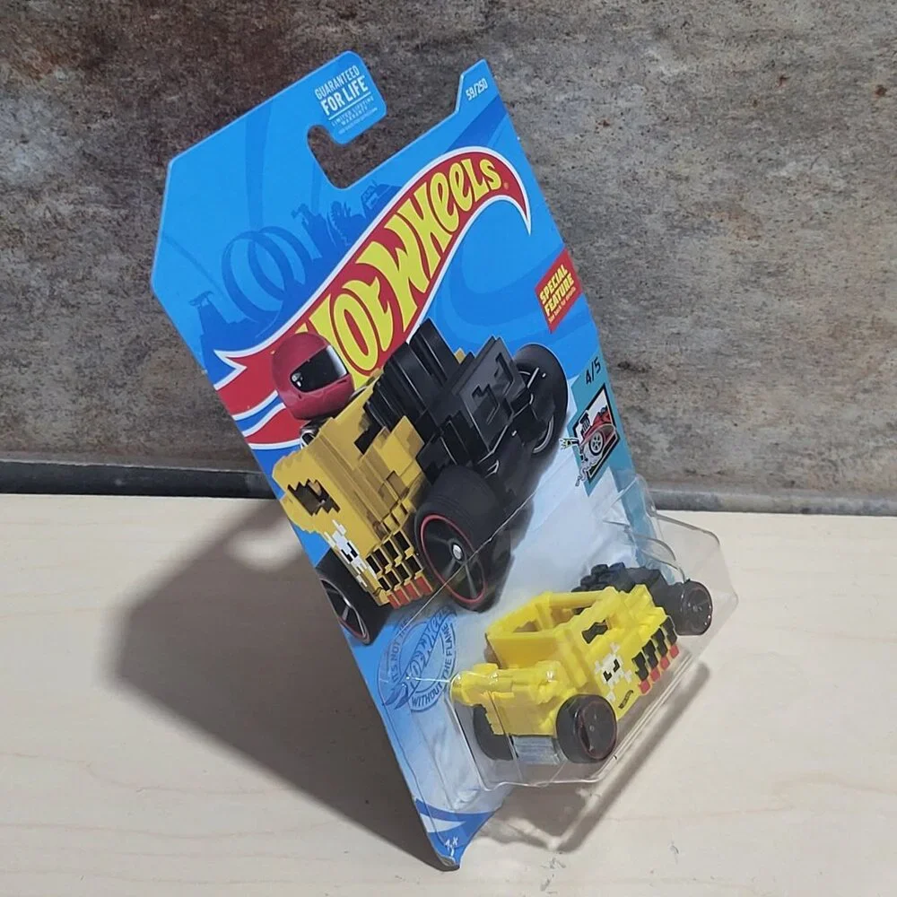 Yellow Hot Wheels Pixel Shaker Diecast Toy Car 2021 Mainline Collection